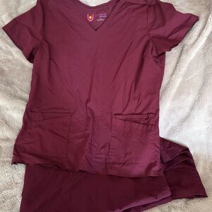 Urbane ulitmate Maroon Scrubs Set